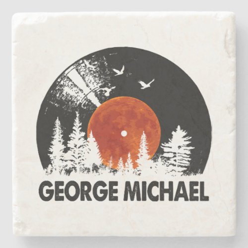 George Name Record Music Forest Gift  Stone Coaster