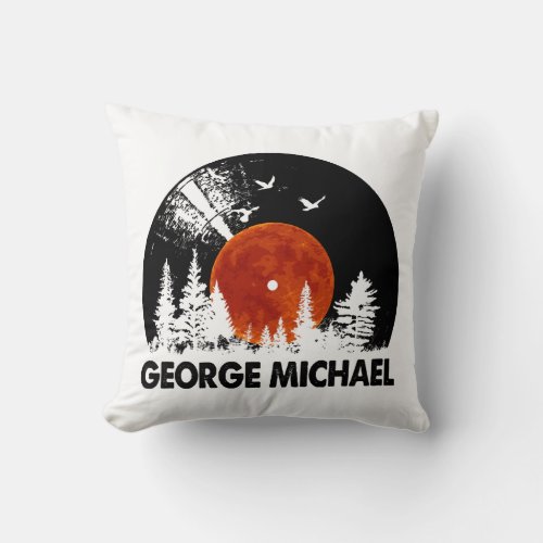 George Name Record Music Forest Gift  Throw Pillow