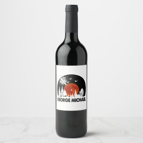 George Name Record Music Forest Gift  Wine Label