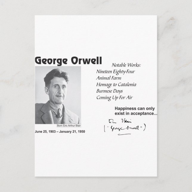 George Orwell Postcard (Front)