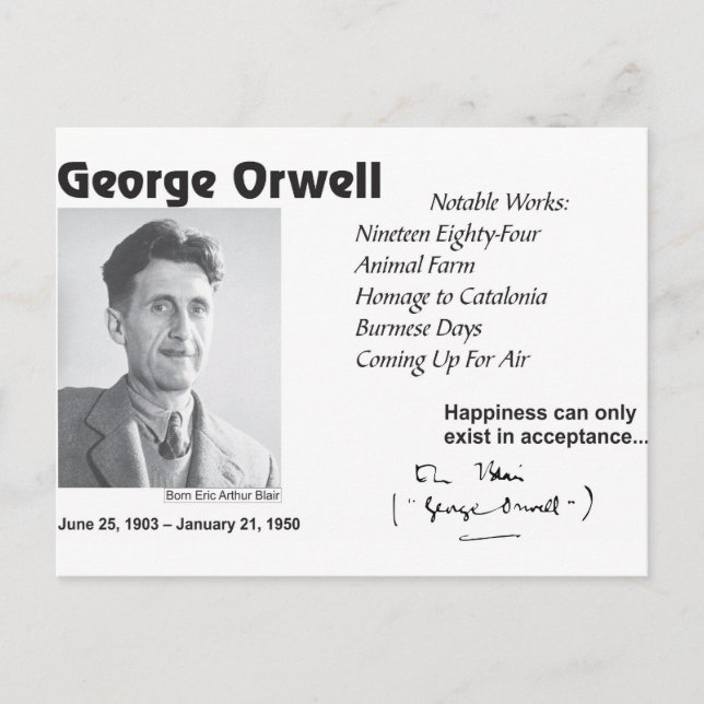 George Orwell Postcard (Front)