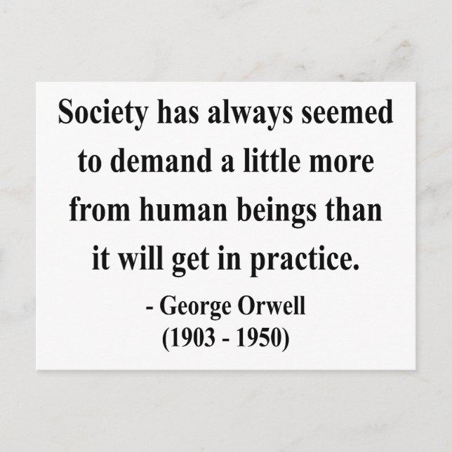 George Orwell Quote 8a Postcard (Front)