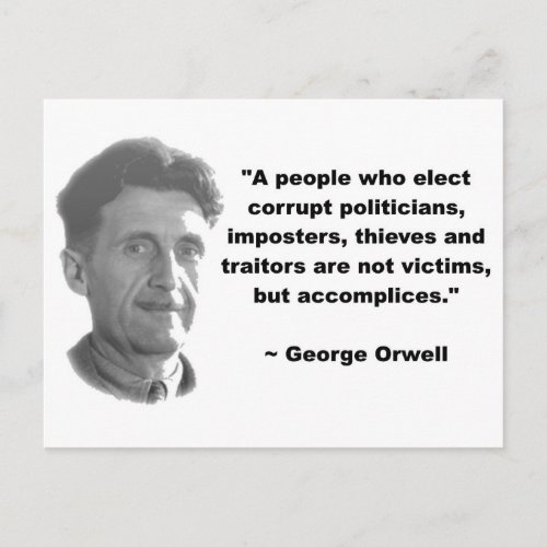 George Orwell Quote Postcard