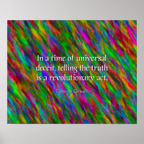George Orwell Truth Quote Art Inspirational Poster