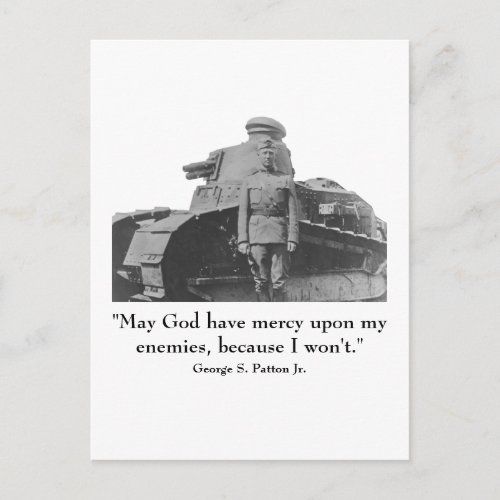George Patton and Quote Postcard