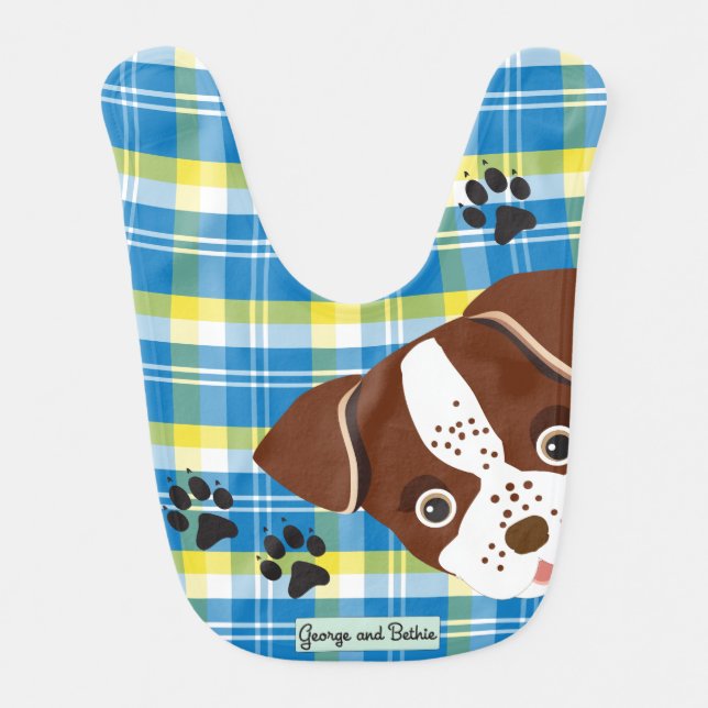 George: Plaid for You Baby Bib (Front)