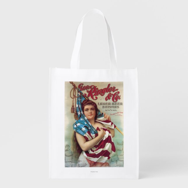 George Ringler & CO. Beer Poster Reusable Grocery Bag (Front)