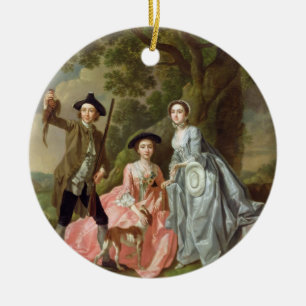George Rogers with his Wife, Margaret, and his Sis Ceramic Ornament