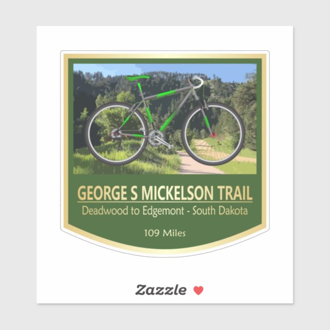 George S Mickelson Trail (bike2) Sticker (Sheet)