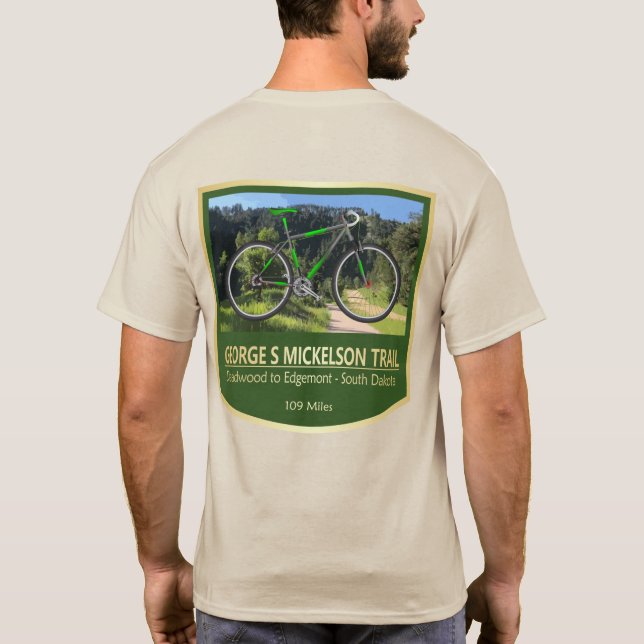George S Mickelson Trail (bike2) T-Shirt (Back)