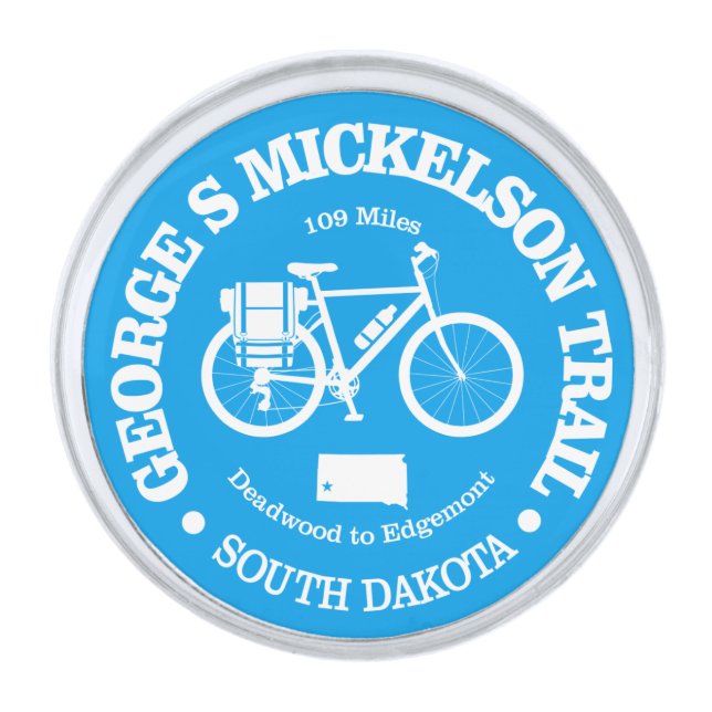 George S Mickelson Trail (cycling) Silver Finish Lapel Pin (Front)