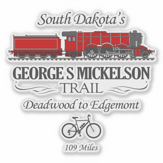 George S Mickelson Trail (RT2) Sticker (Front)