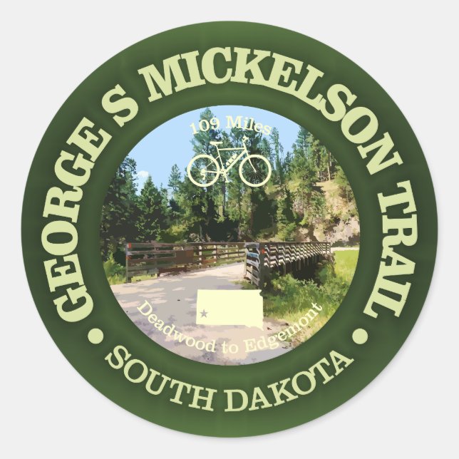 George S Mickelson Trail, South Dakota. Classic Round Sticker (Front)