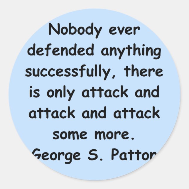 george s patton quote classic round sticker (Front)