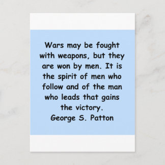 george s patton quote postcard