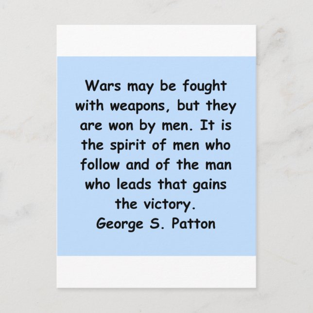 george s patton quote postcard (Front)
