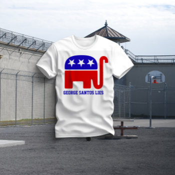 George Santos Lies Republican Pinocchio T-shirt by WRAPPED_TOO_TIGHT at Zazzle
