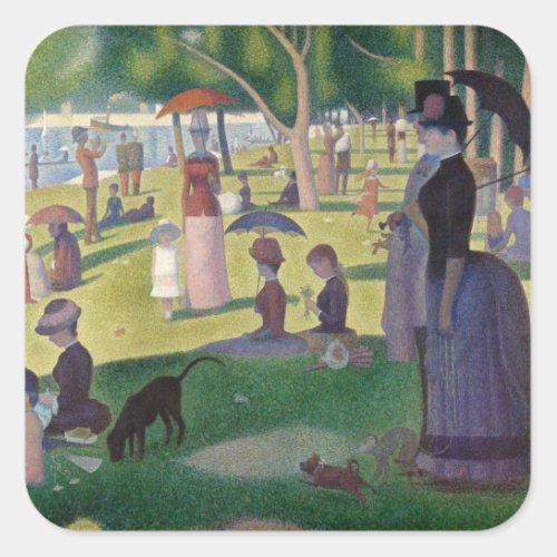 GEORGE SEURAT _ A  sunday afternoon 1884 Square Sticker