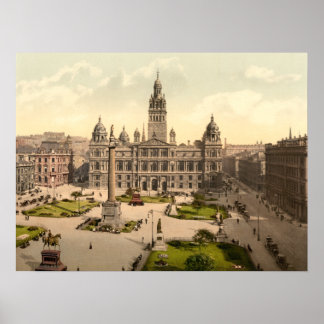 George Square, Glasgow, Scotland archival print