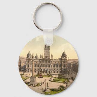 George Square, Glasgow, Scotland Keychain