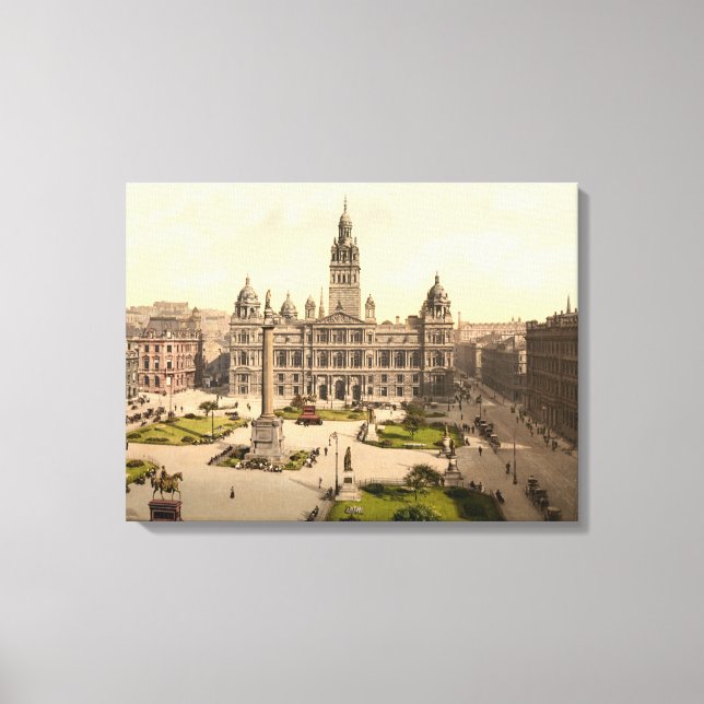 George Square, Glasgow, Scotland wrapped canvas Print (Front)