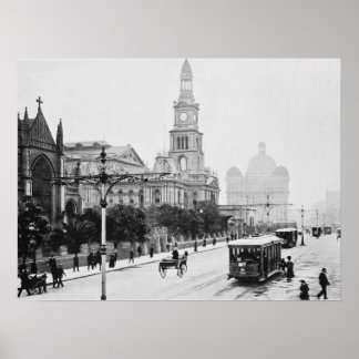 George St Sydney Australia c1898 Archival print