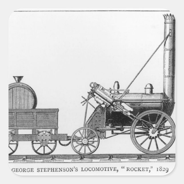 George Stephenson's Locomotive, 'Rocket', 1829 Square Sticker (Front)