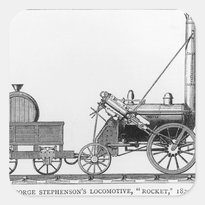 George Stephenson's Locomotive, 'Rocket', 1829 Square Stickers