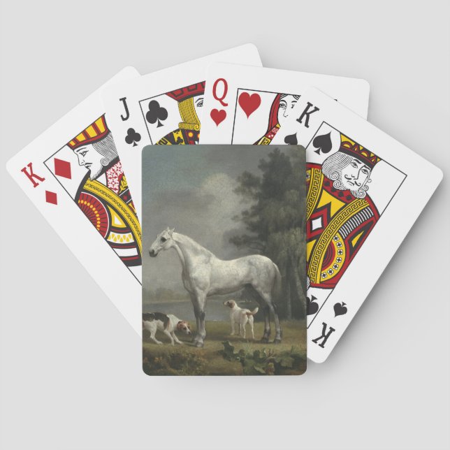 George Stubbs - A Dapple Gray Hunter Poker Cards (Back)