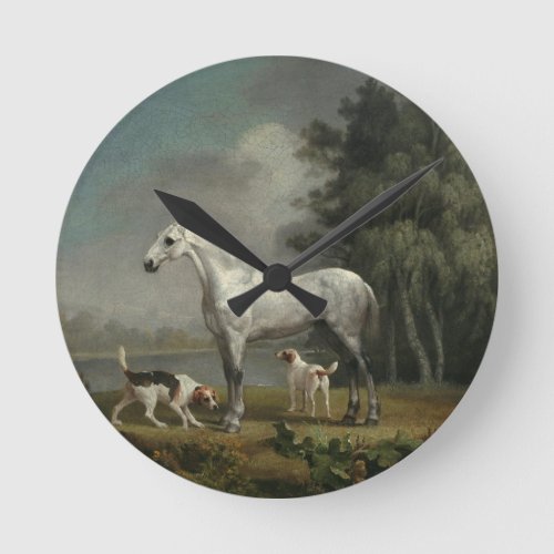 George Stubbs _ A Dapple Grey Hunter Round Clock