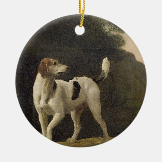 George Stubbs | A Foxhound, c.1760 (oil on paper l Ceramic Ornament (Front)