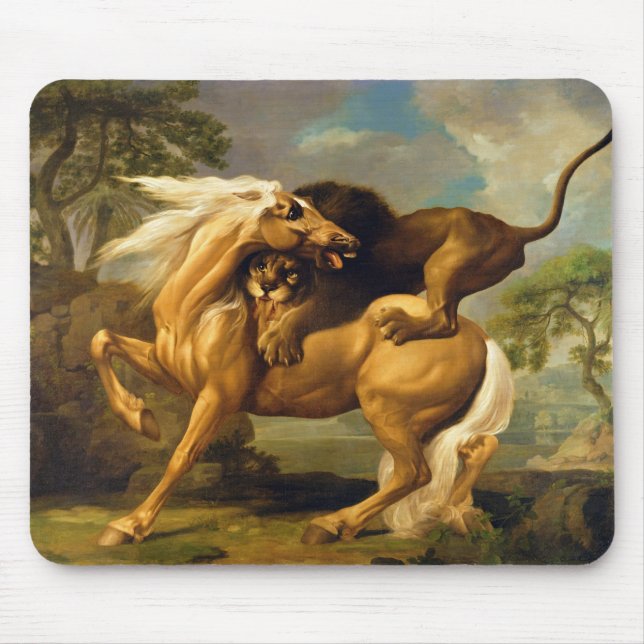George Stubbs | A Lion Attacking a Horse, c.1762 ( Mouse Pad (Front)