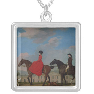 George Stubbs   John and Sophia Musters riding at  Silver Plated Necklace