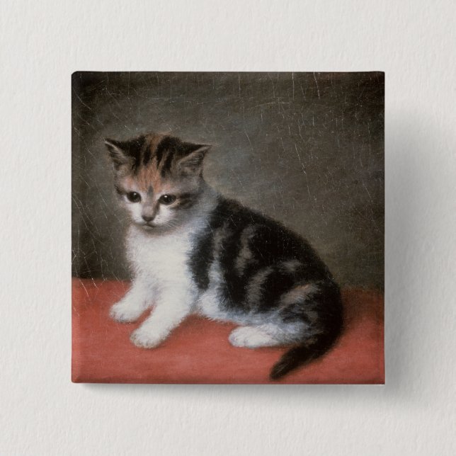 George Stubbs | Miss Ann White's Kitten, 1790 Pinback Button (Front)