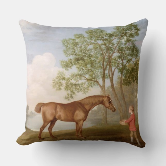 George Stubbs | Pumpkin with a Stable-Lad, 1774 (o Throw Pillow (Front)