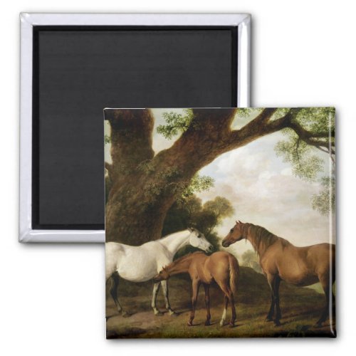 George Stubbs  Two Shafto Mares and a Foal 1774 Magnet