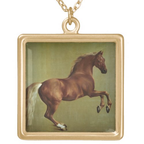 George Stubbs  Whistlejacket 1762 Gold Plated Necklace