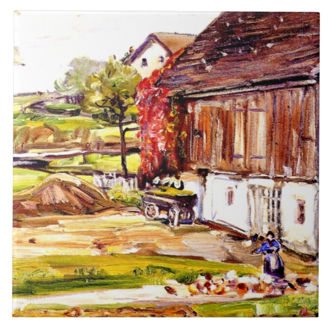 George Symons - Barnyard Scene Ceramic Tile (Front)
