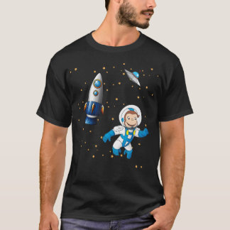 George The Curious Monkey Astronaut Cartoon In Sp T-Shirt