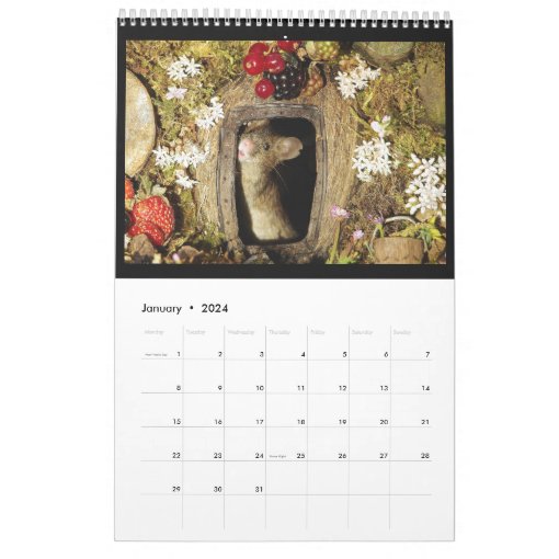 the mouse in a log pile House 2020 calendar Zazzle