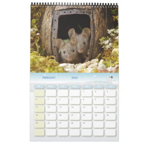 the mouse in a log pile House calendar new Zazzle