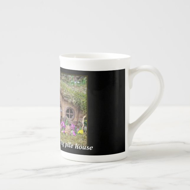 George the Mouse in a log pile house mug (Right)