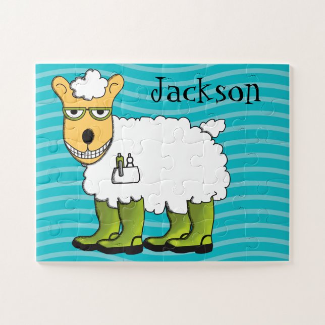 George the Sheep Personalized Kids Jigsaw Puzzle (Horizontal)