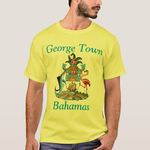 George Town Bahamas with Coat of Arms T_Shirt