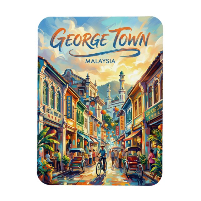 George Town Malaysia Magnet (Vertical)