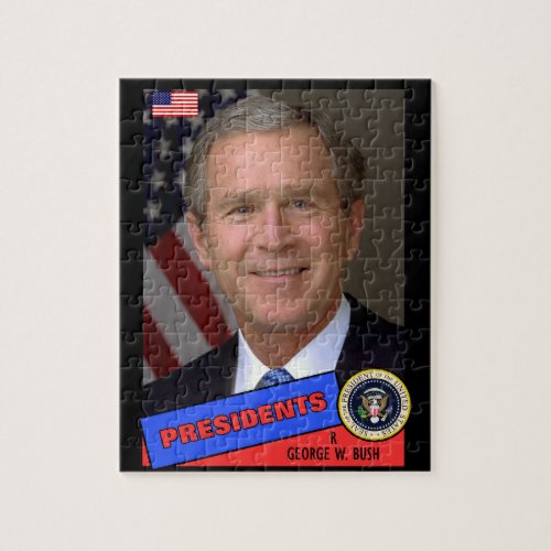 George W Bush Baseball Card Jigsaw Puzzle