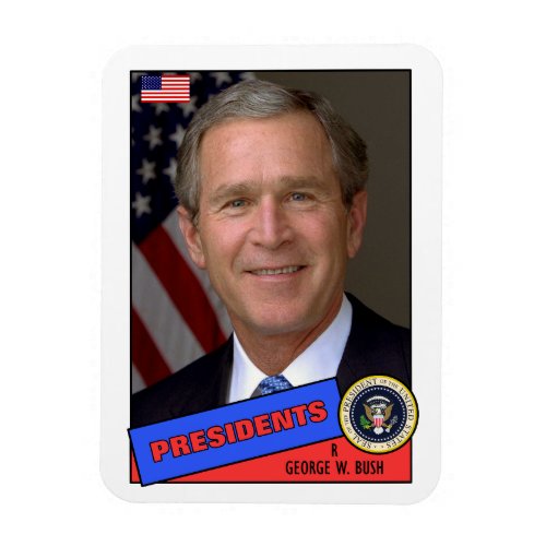 George W Bush Baseball Card Magnet