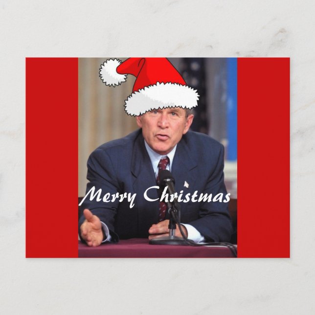 George W. Bush Christmas Humor Holiday Postcard (Front)