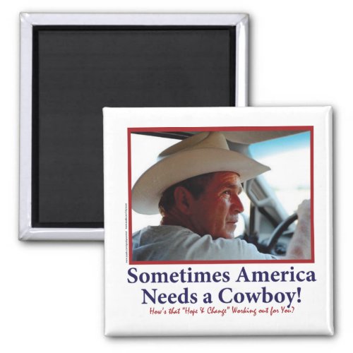 George W Bush in Cowboy Hat Magnet
