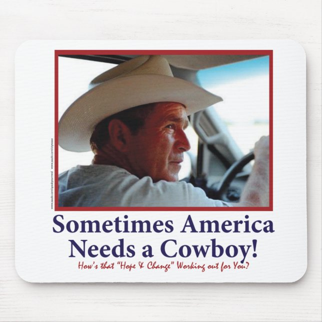George W Bush in Cowboy Hat Mouse Pad (Front)
